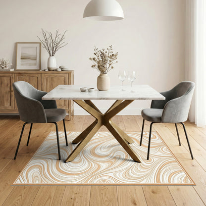 Beige Abstract Swirl No. 4 Area Rug