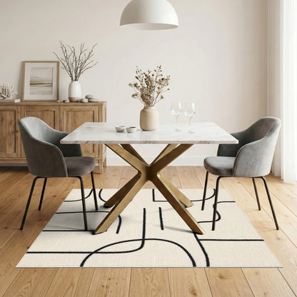 Geometric Modern Black and White Black White Abstract Geometric Area Rug