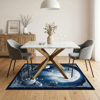 Skull Moon Gothic Area Rug
