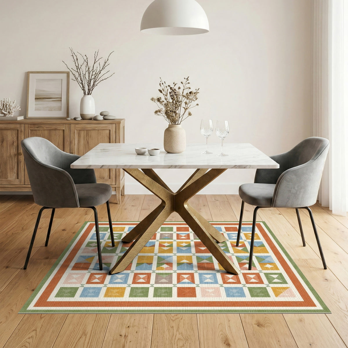 Multi-Color Geometric Area Rug