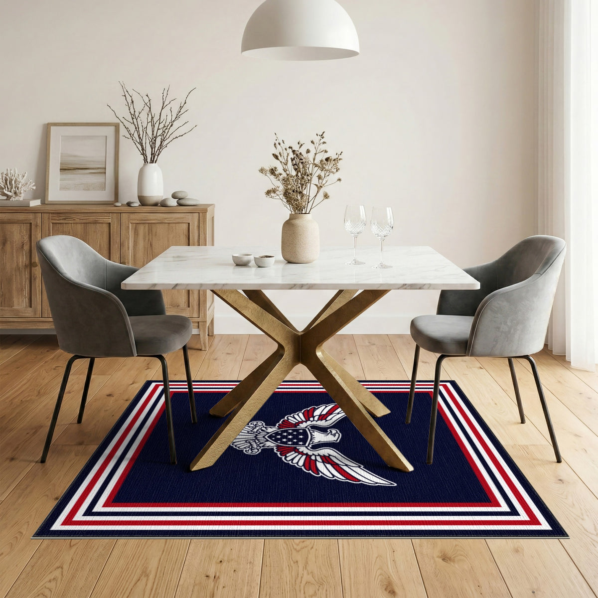 Patriotic Eagle Navy Area Rug