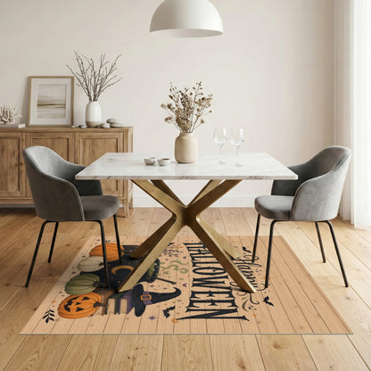 Happy Halloween Cauldron Pumpkin Washable Area Rug
