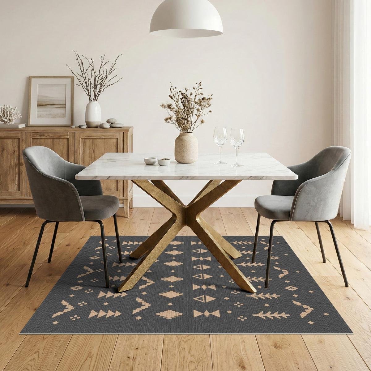 Beige Heritage Tribal Area Rug