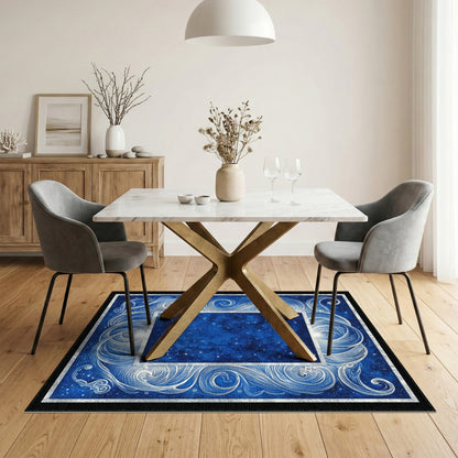 Celestial Swirl Blue Area Rug