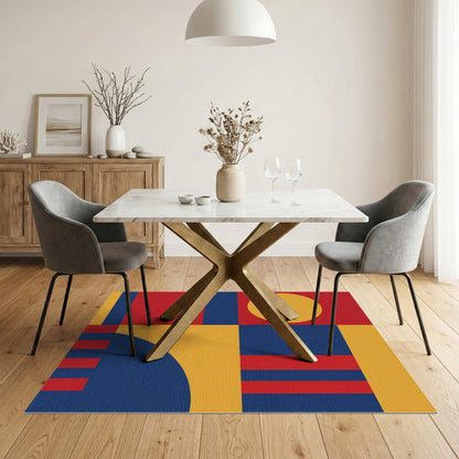 Bold Geometric Multi-Color Area Rug