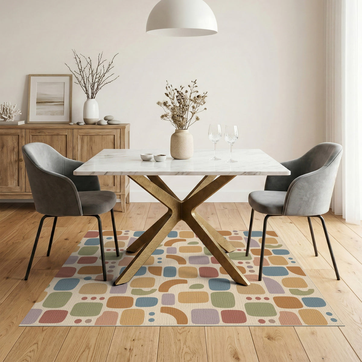 Brown and Tan Geometric Modern Brown Tan Geometric Area Rug