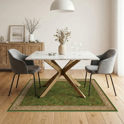 Green Paisley Sea Turtle Area Rug