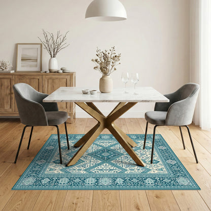 Blue Teal Heritage Tribal No. 10 Area Rug