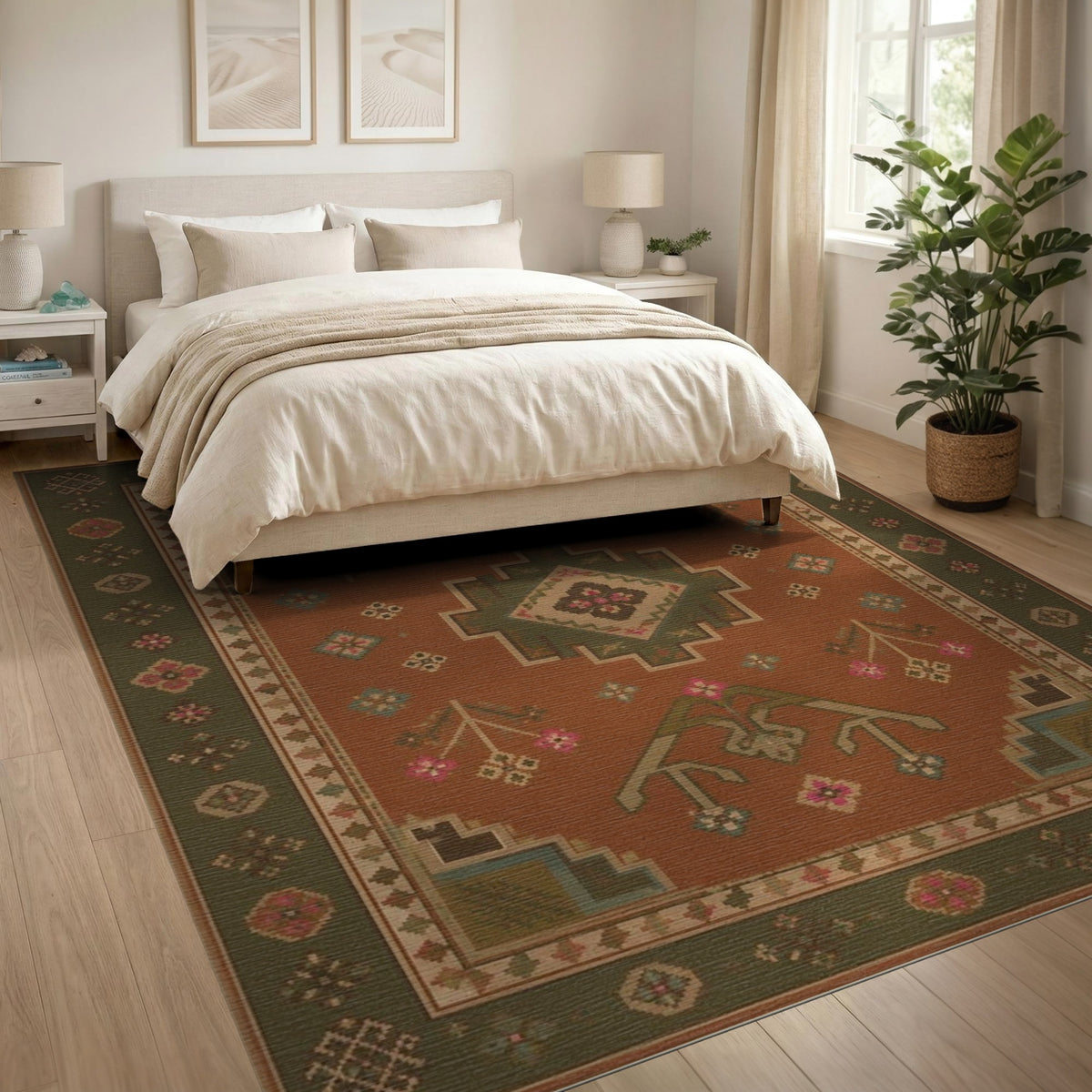 Southwestern Orange Geometric Area Rug