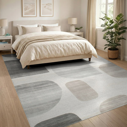 Grey Abstract Area Grey Abstract Shapes Area Rug