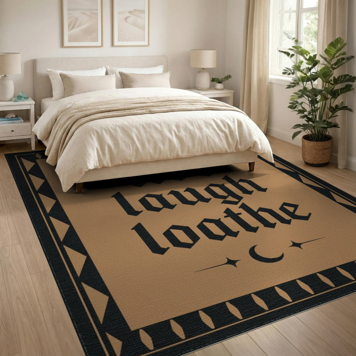 Live Laugh Loathe Brown Area Rug