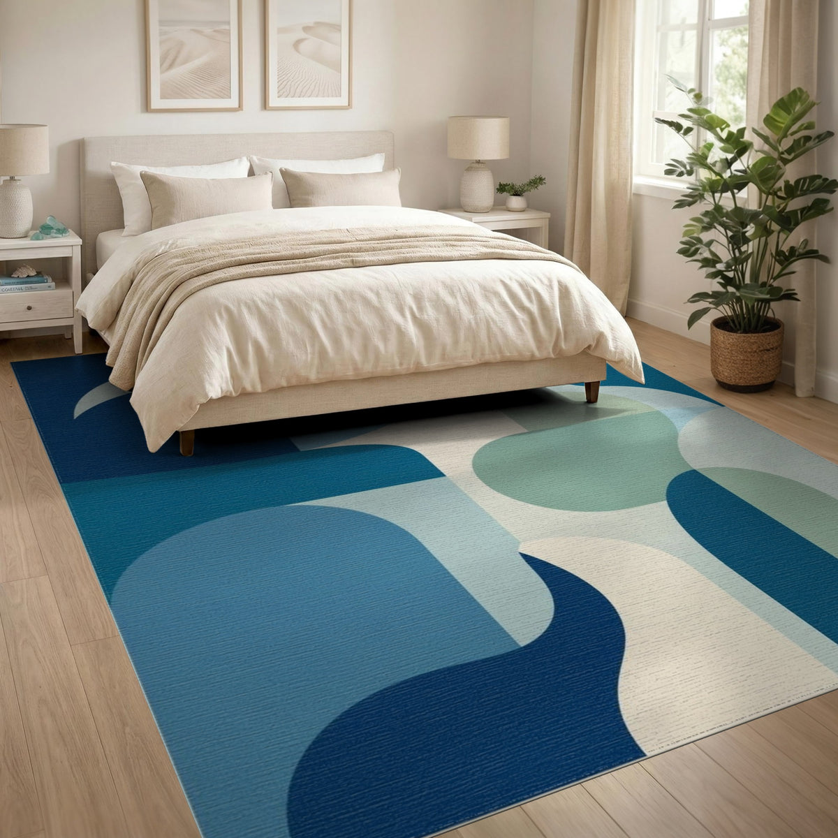 Abstract Area Blue and Teal Blue Teal Abstract Area Rug