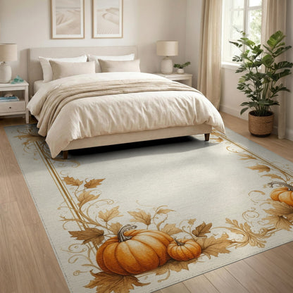 Autumn Pumpkin Frame Washable Area Rug