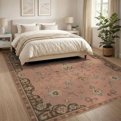 Pink Floral Vintage Area Rug