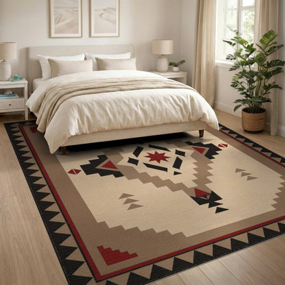 Southwestern Geometric Brown Tan No. 2 Area Rug