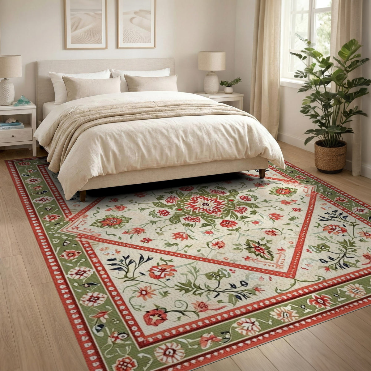 Red Medallion Red Floral Medallion Vintage Area Rug