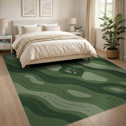 Green Abstract Area Green Wave Abstract Area Rug