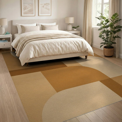 Geometric Modern Brown and Tan Geometric Brown Tan Area Rug