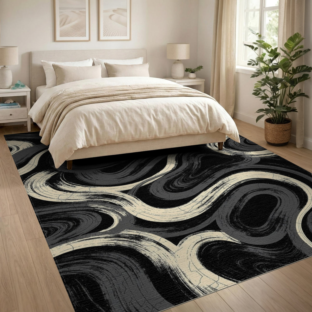 Abstract Area Swirl Black White Abstract Swirl Area Rug