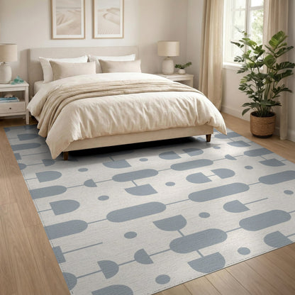 Grey Geometric Modern Area Rug