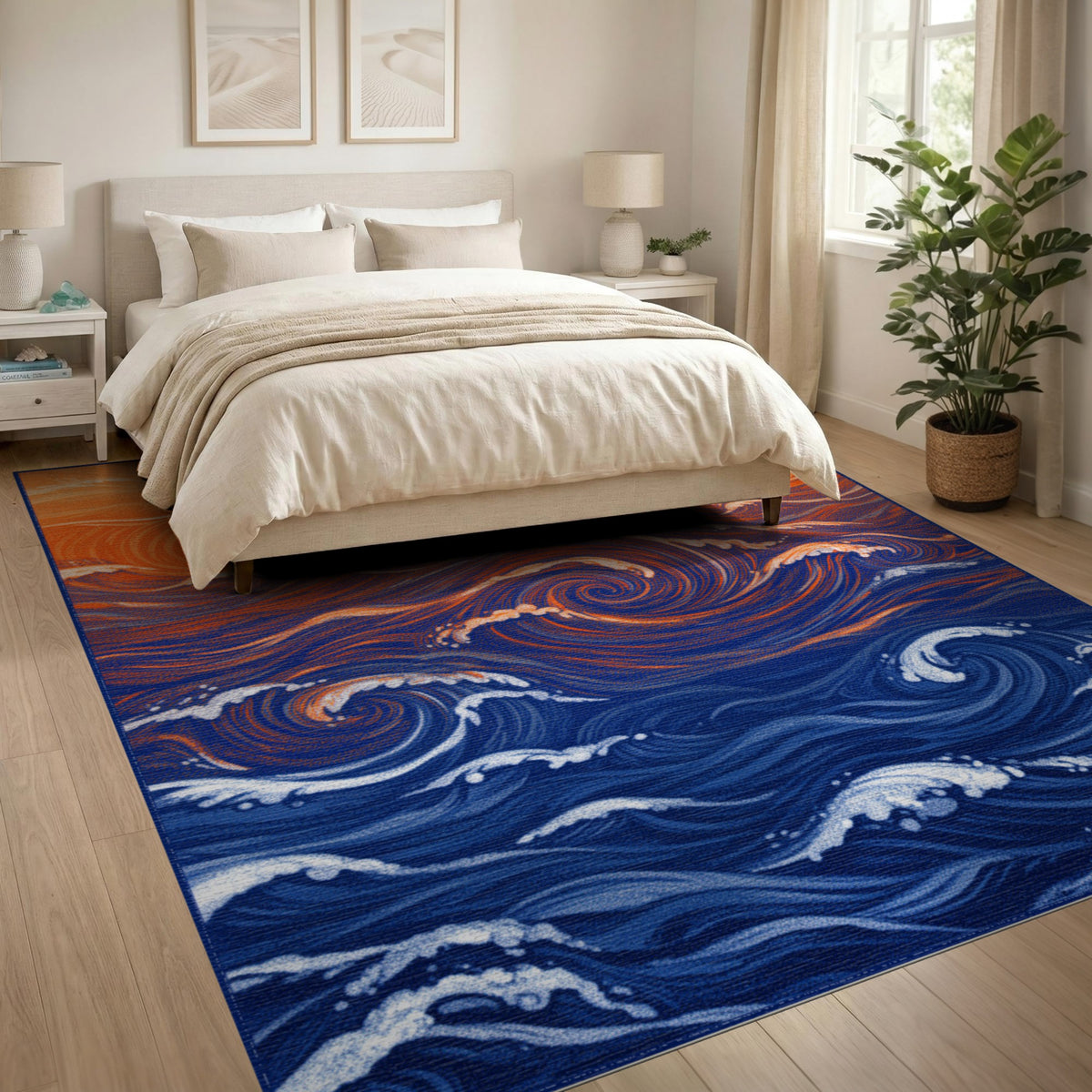 Swirling Ocean Wave Area Rug