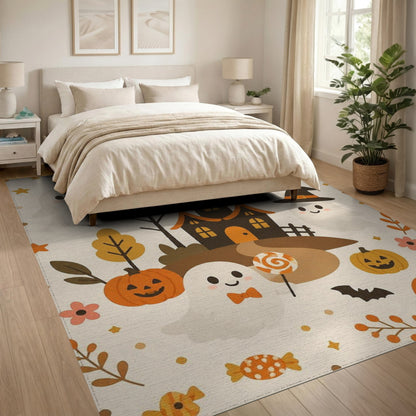 Cute Halloween Ghost Pumpkin Kids Cartoon Area Rug