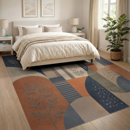 Multi-color and Patterns Abstract Geometric Arch Area Rug