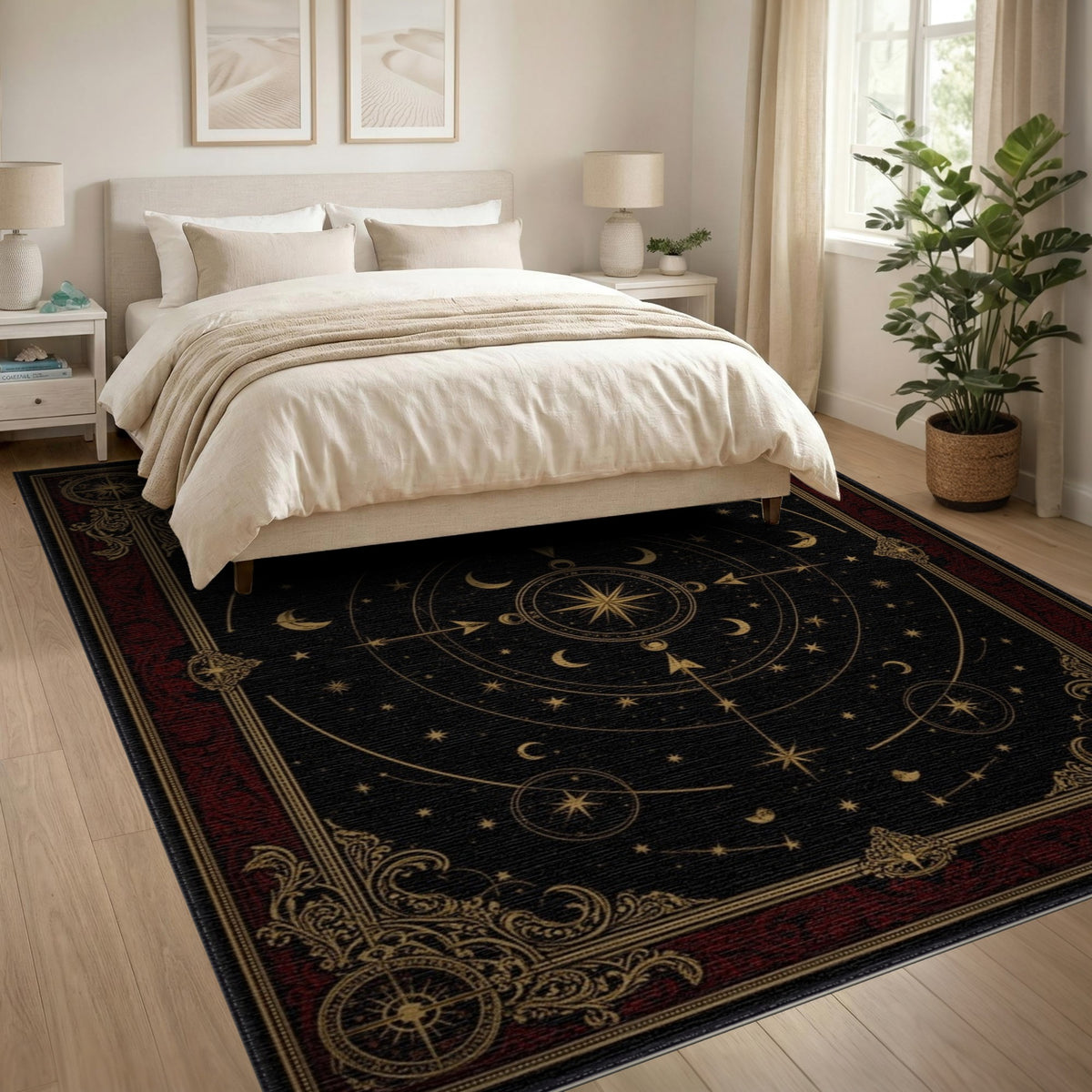 Celestial Gold Star Map Area Rug