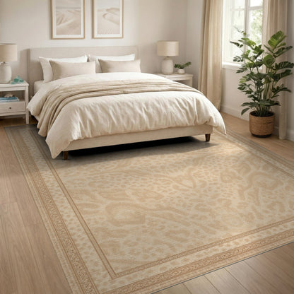 Beige Traditional Persian Area Rug