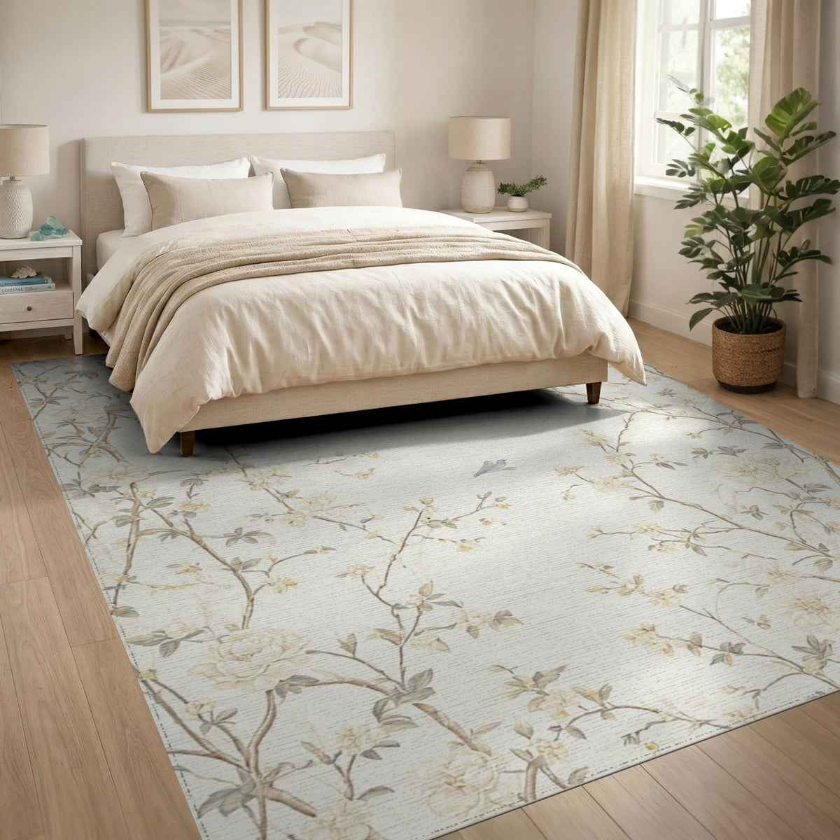 Beige Floral Vintage No. 86 Area Rug