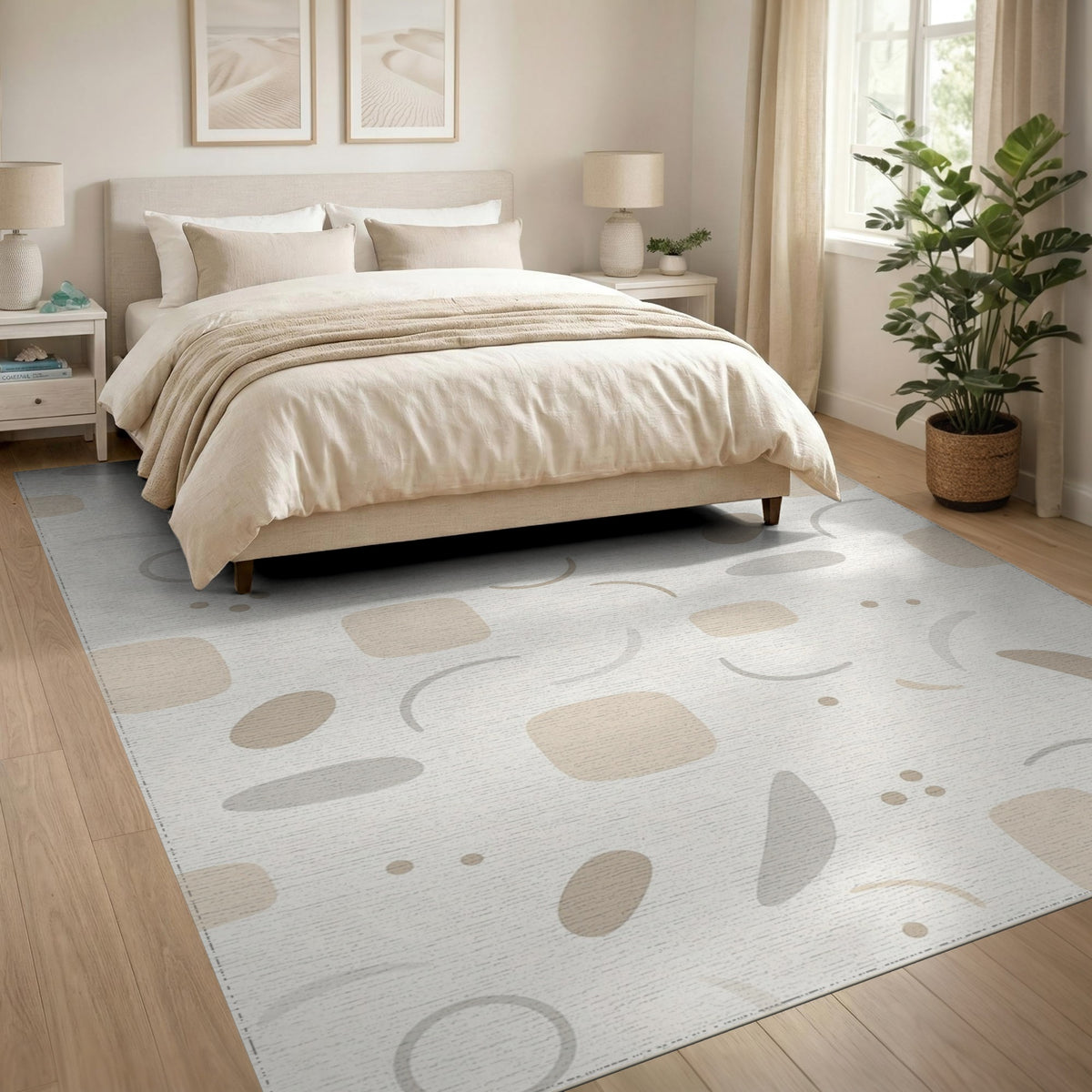 Abstract Area Beige Abstract Neutral Area Rug