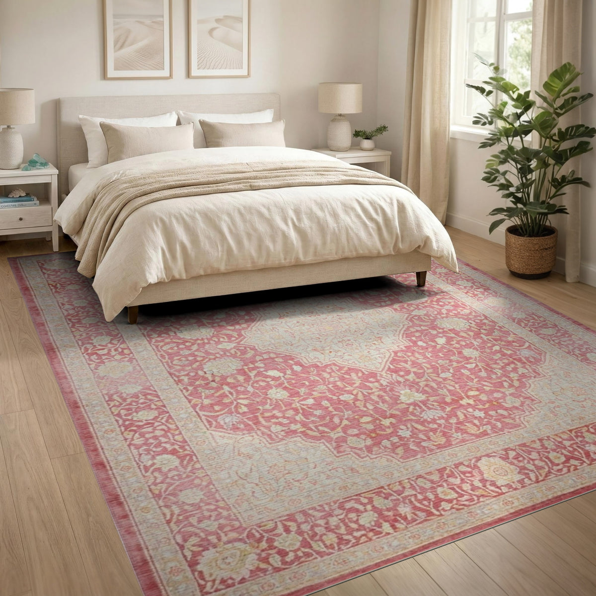 Pink Floral Medallion Vintage No. 2 Rug