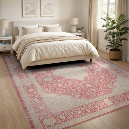 Pink Floral Medallion Vintage No. 2 Rug
