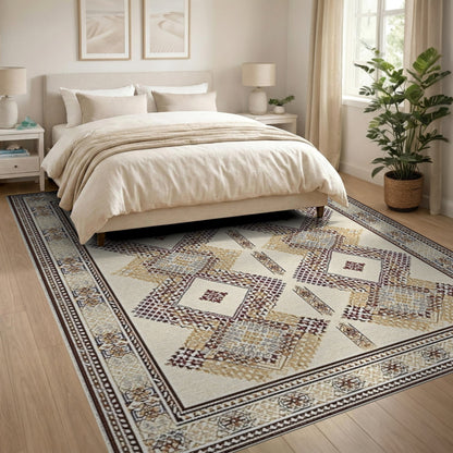 Brown Tan Traditional Persian Brown and Tan Area Rug