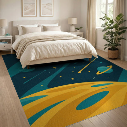 Cosmic Planets Washable Area Rug