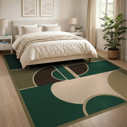 Green Geometric Area Rug