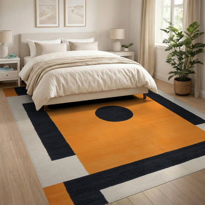 Geometric Modern Bold Orange Geometric Circle Area Rug
