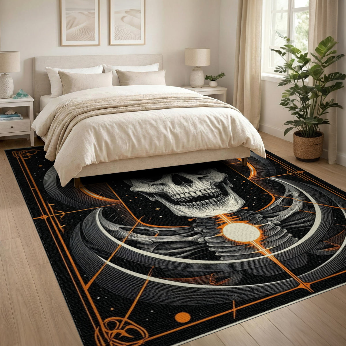 Eclipse Skull Geometric Area Rug