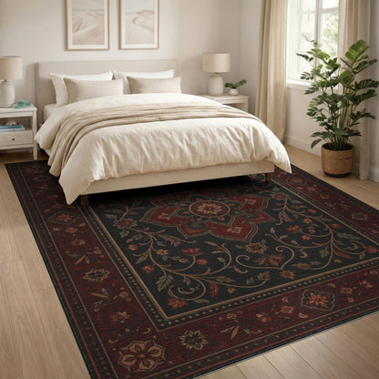Traditional Persian Floral Red Traditional Persian Floral Area Rug