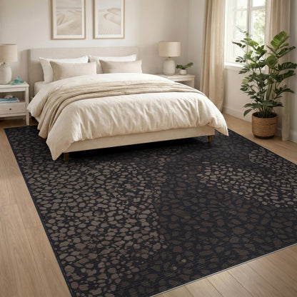 Brown Speckled Abstract Area Rug