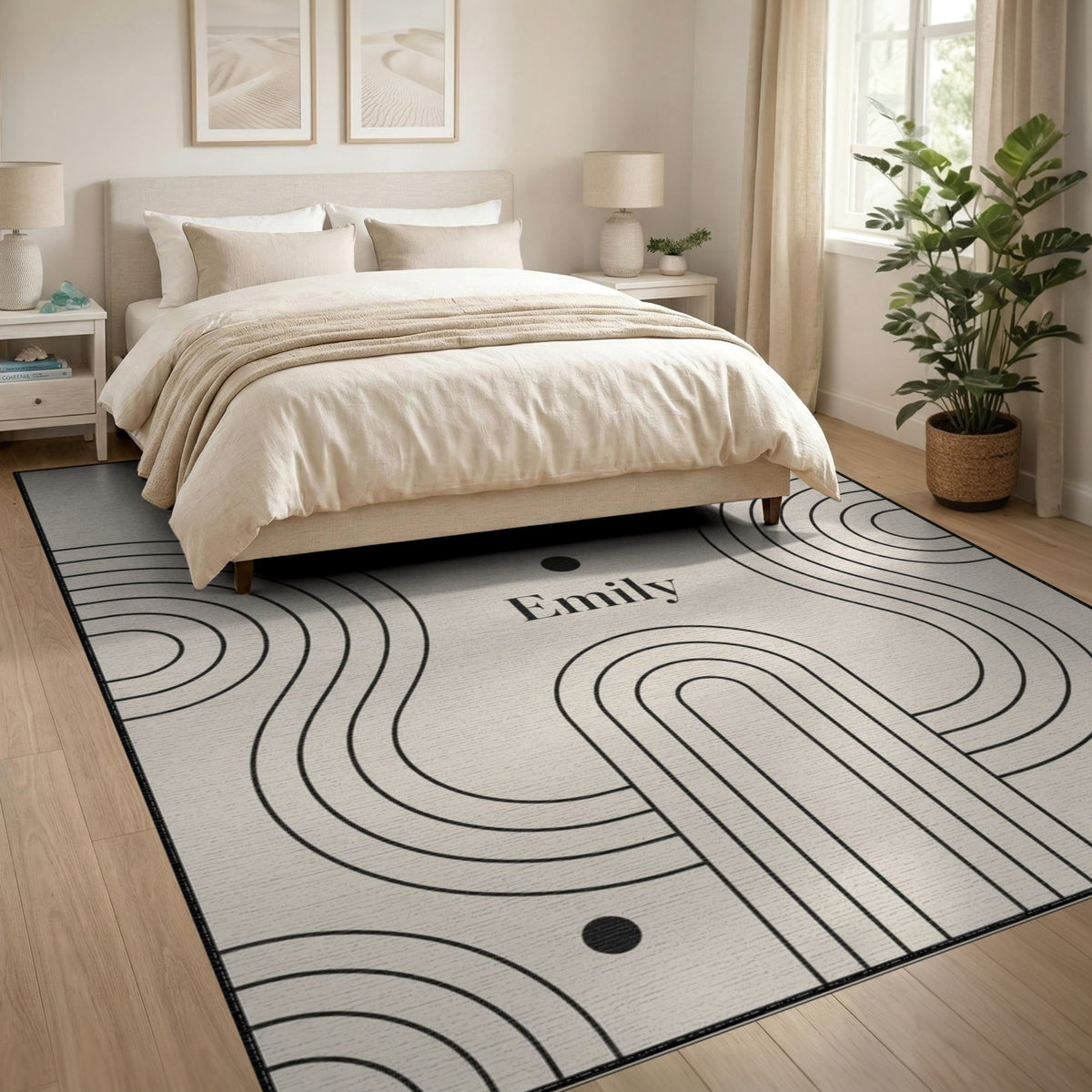 Emily Beige Geometric Area Rug