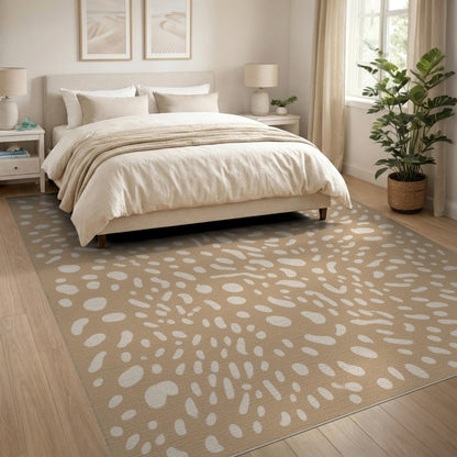 Beige Abstract Speckled Area Rug