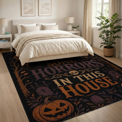 Multi-color and Patterns There's Some Horrors In This House Halloween Rug