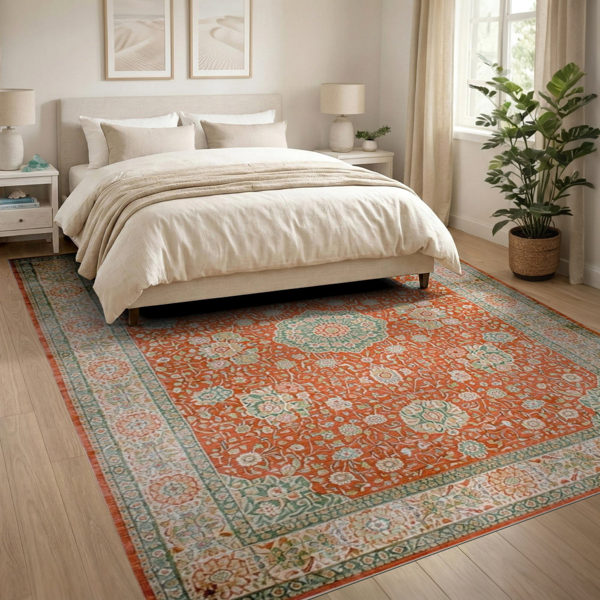 Red Traditional Persian Floral No. 6 Area Rug