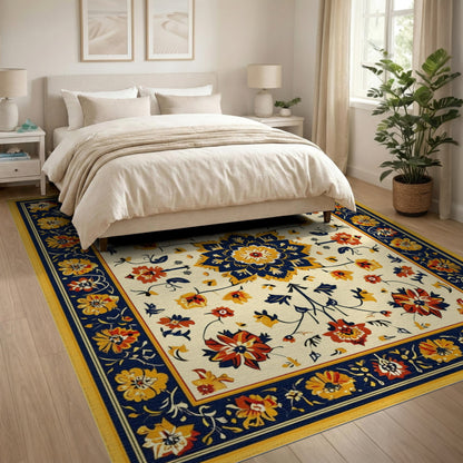 Vibrant Multi-Color Floral Medallion Area Rug