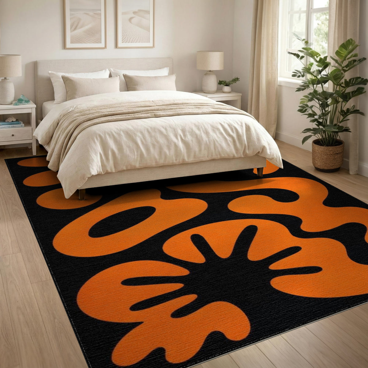 Abstract Area Orange Bold Orange Abstract Area Rug