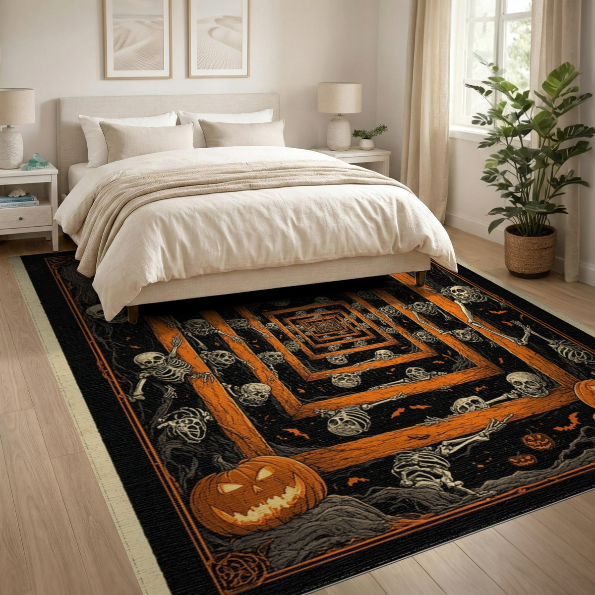 Skeleton Frame Tunnel Halloween Area Rug