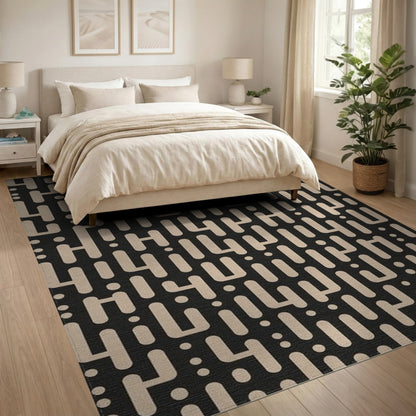 Modern Geometric Beige Area Rug