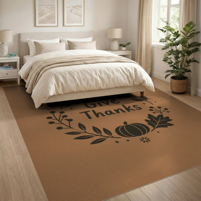 Give Thanks Pumpkin Wreath Area Rug