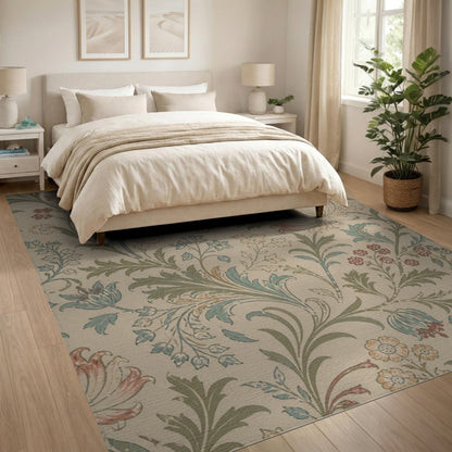 Vintage Floral Beige Area Rug